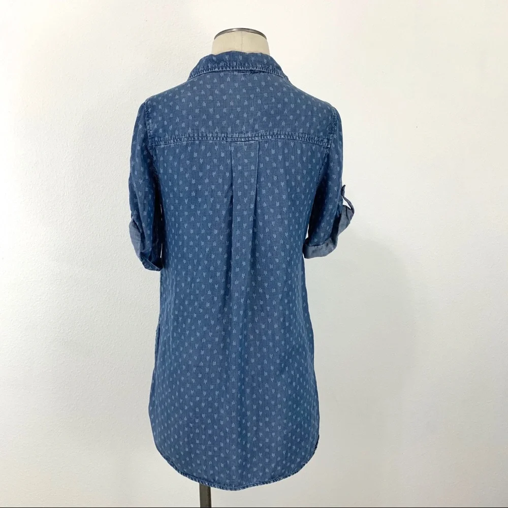 Anthropologie Cloth & Stone Tencel Dot Print Dress - Picture 5 of 7